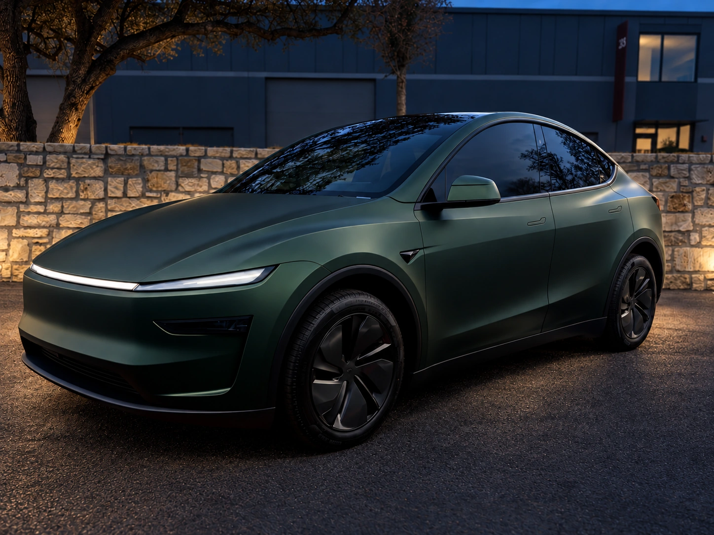 Midnight sculpture · Satin green Tesla from the PLM Our Work collection.